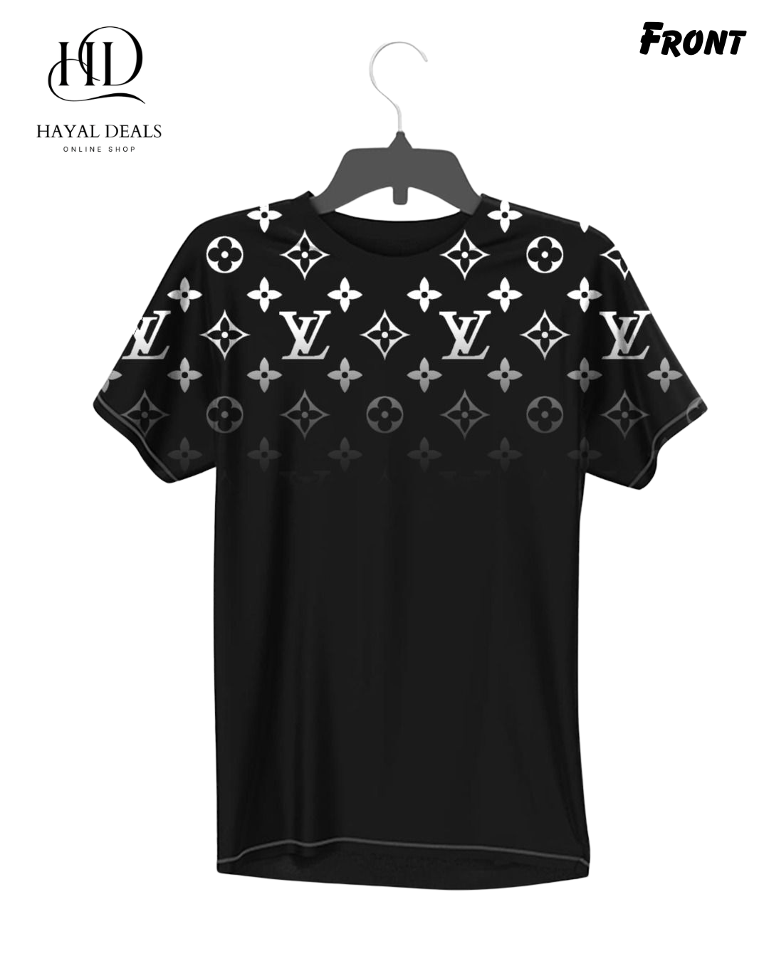 LV First Copy Printed T-Shirt – Black & White Edition